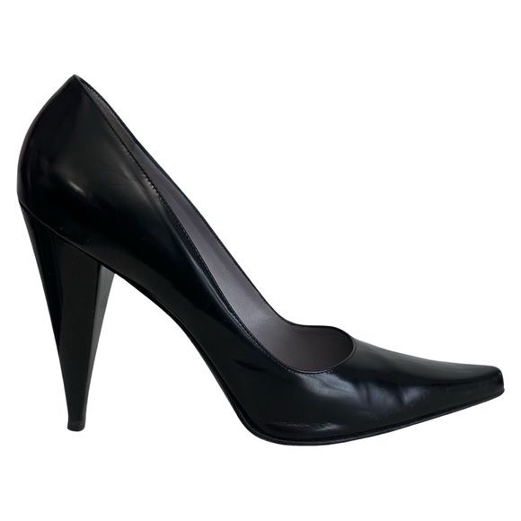 GUCCI black leather heels pumps size 9.5 - Picture 1 of 16
